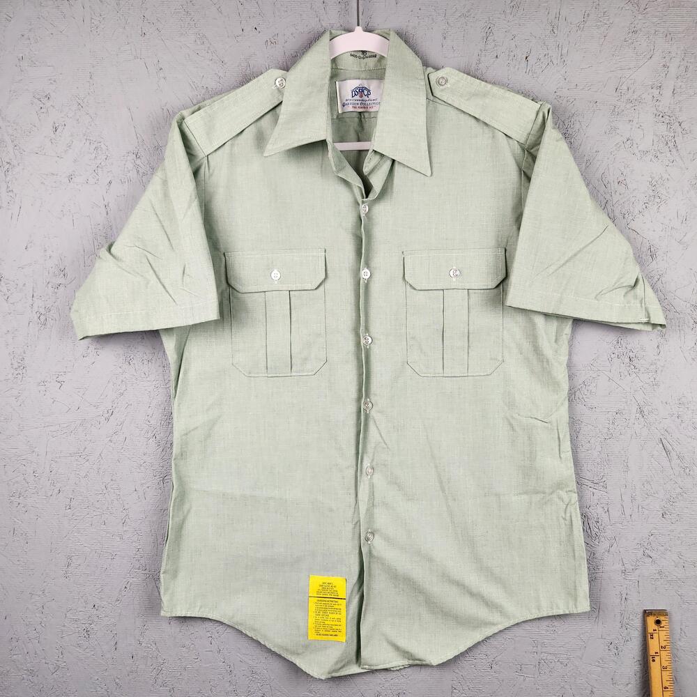 US Army Shirt Mens 16 Green AG 415 Short Sleeve Dress Uniform Military DSCP